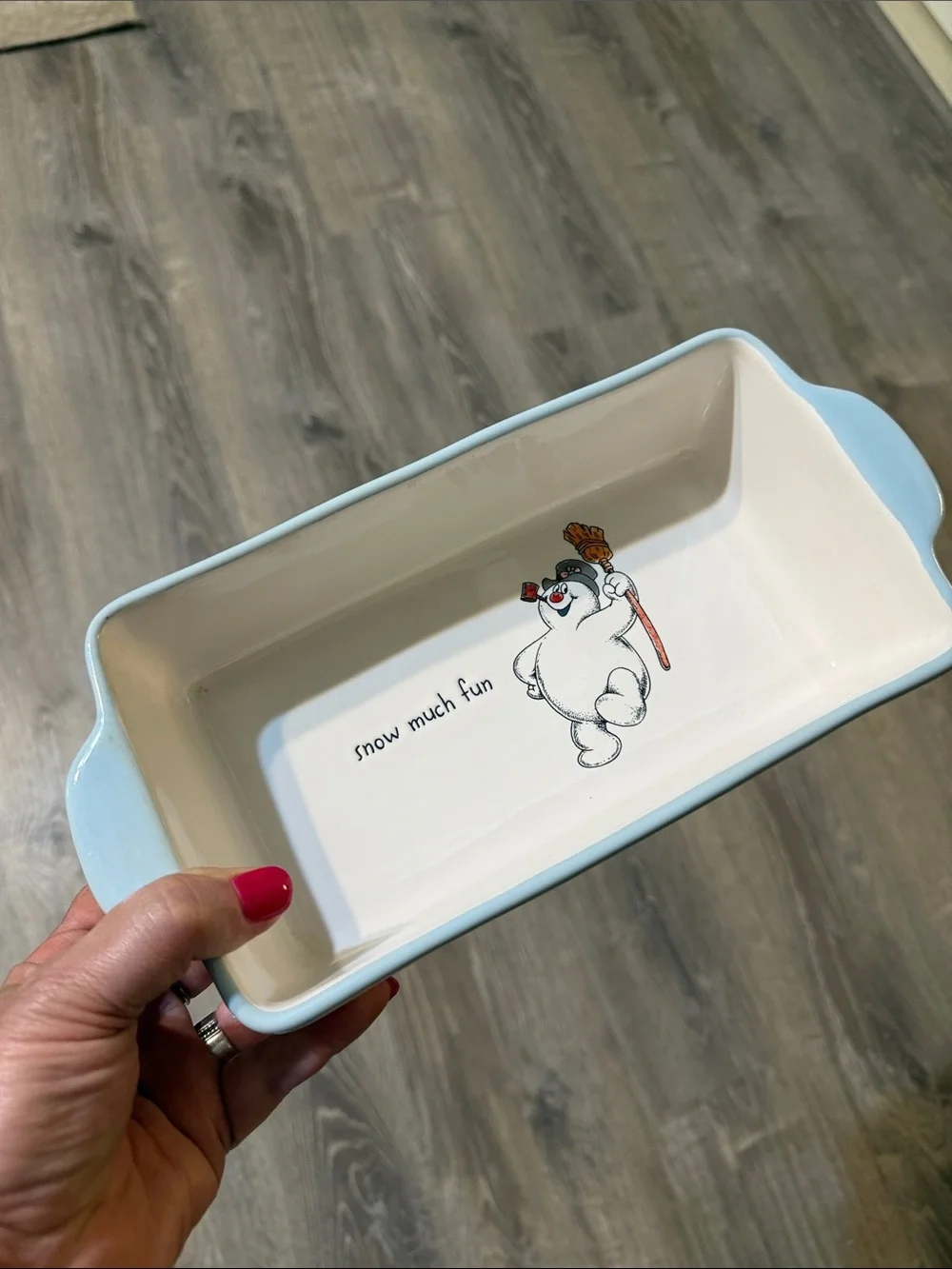 Rae Dunn Artisan Collection Frosty the Snowman Ceramic Baking Dish